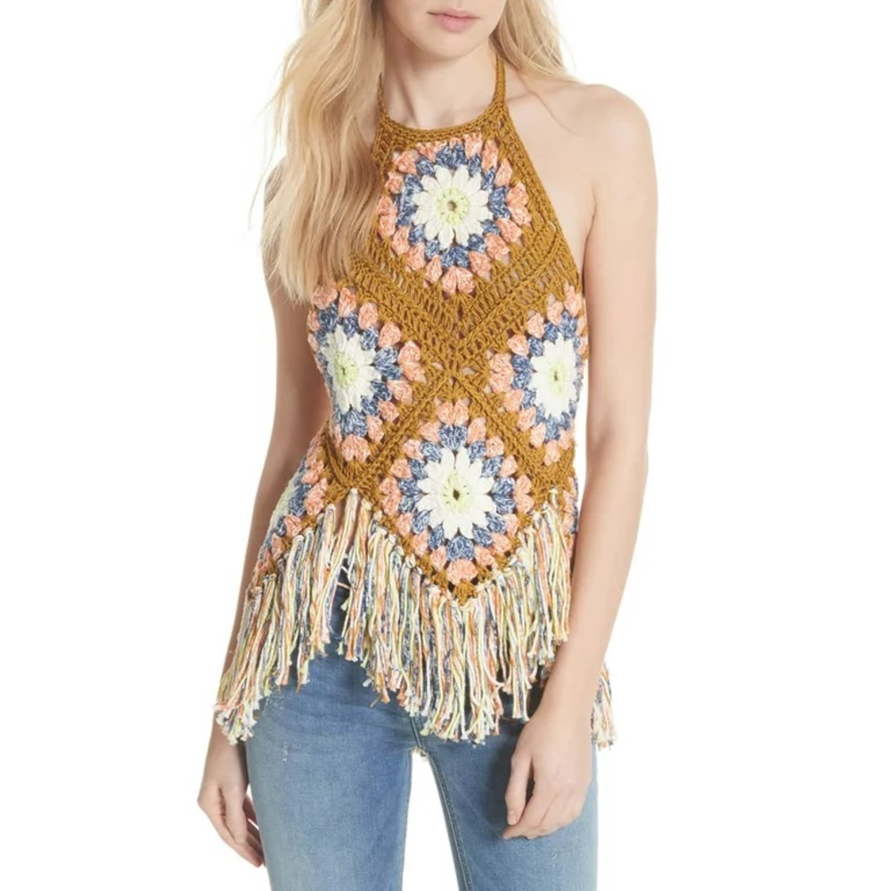Free People Summer of Love Crochet Halter Size M/L NEW - Picture 12 of 16